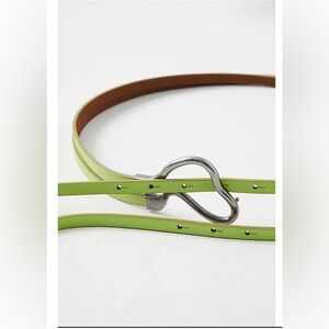 NWT Free People Stylish Green Belt with Silver Buckle size ALL